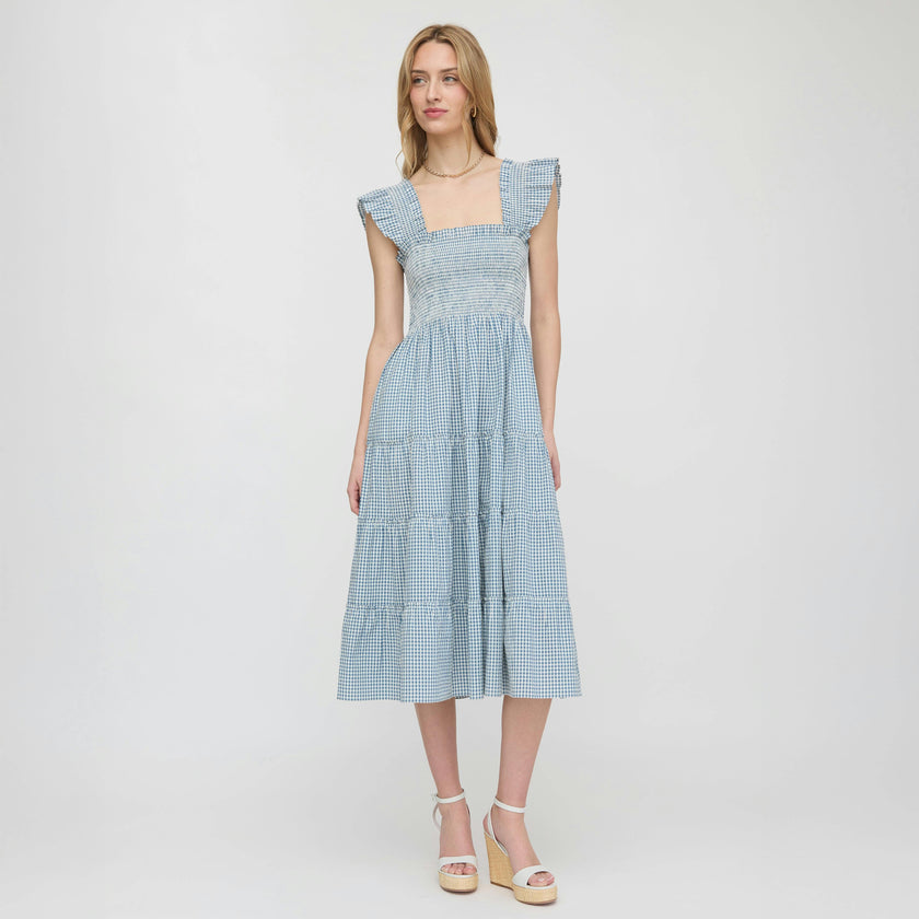 The Ellie Nap Dress - Lagoon Gingham
