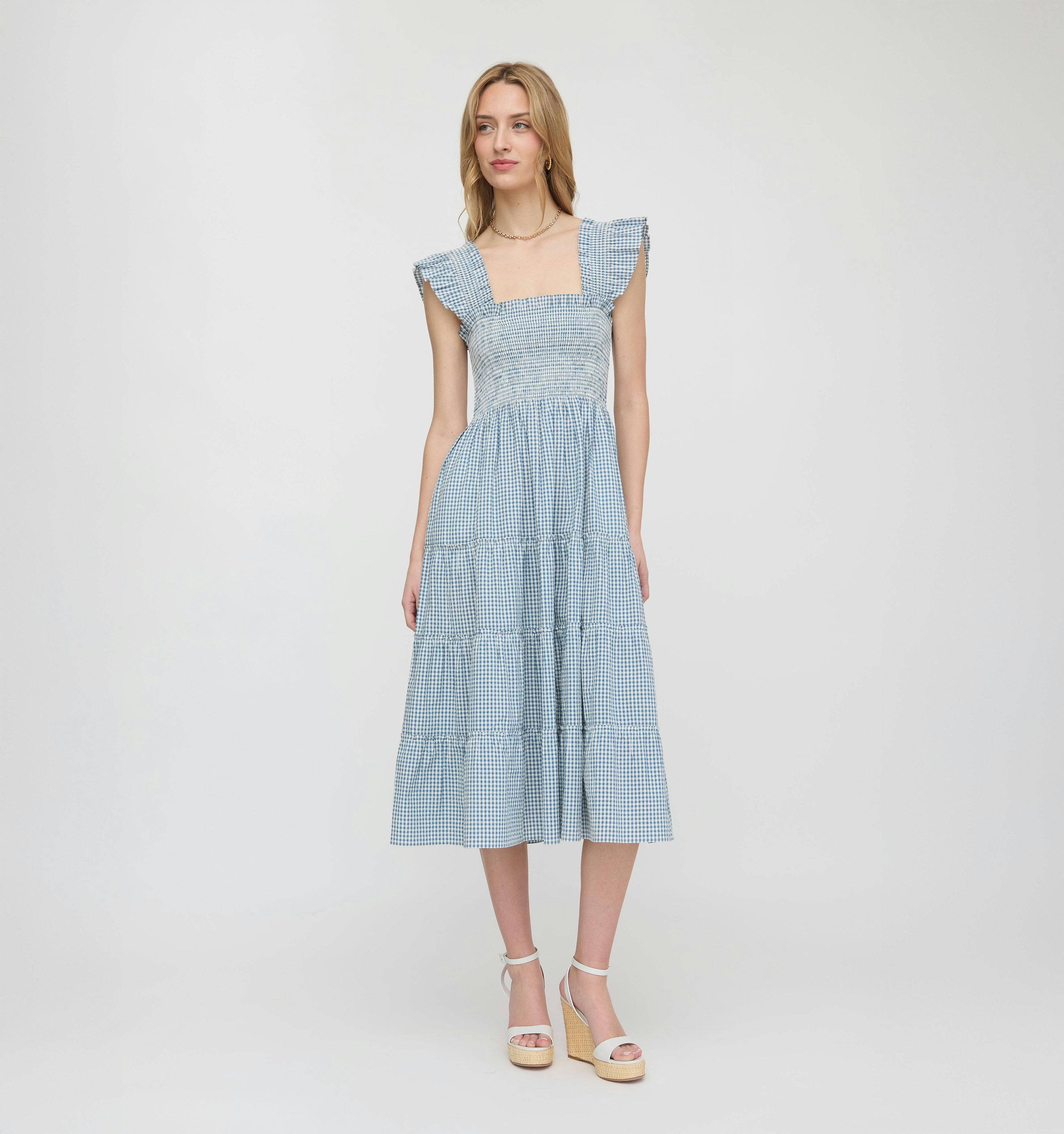 The Ellie Nap Dress - Lagoon Gingham