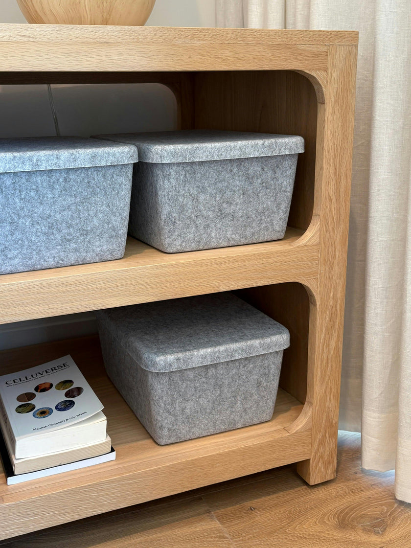 The Sculpted Bin - Wide with Lid