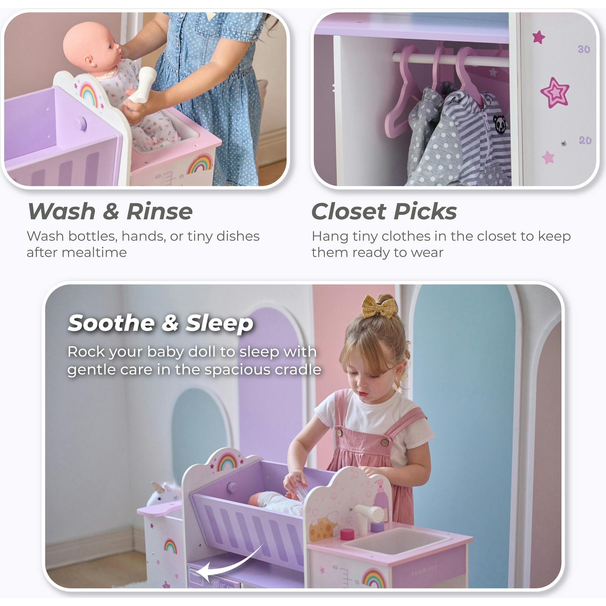 Olivia's Little World Wood Doll Nursery with Cradle