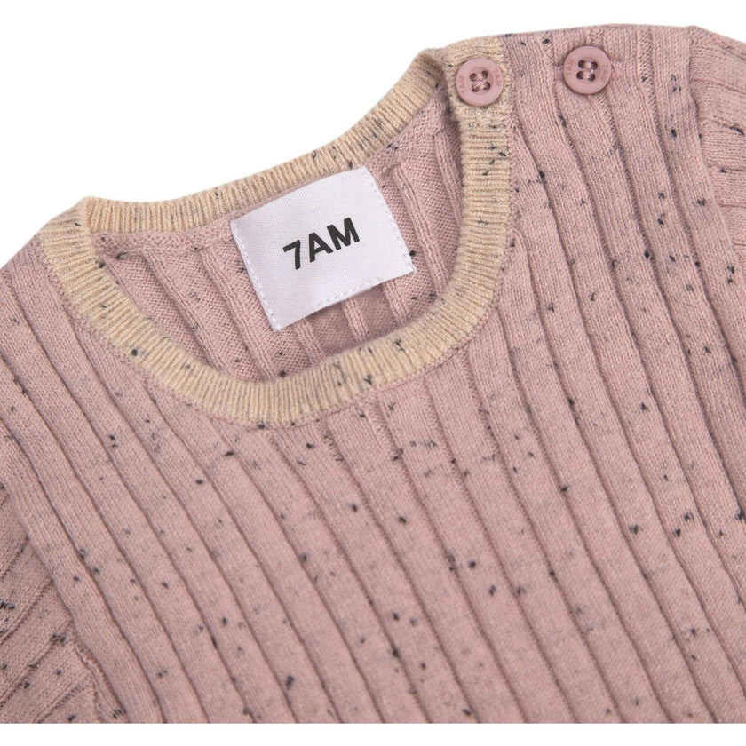 Ribbed Knit Short Sleeve Retro Top