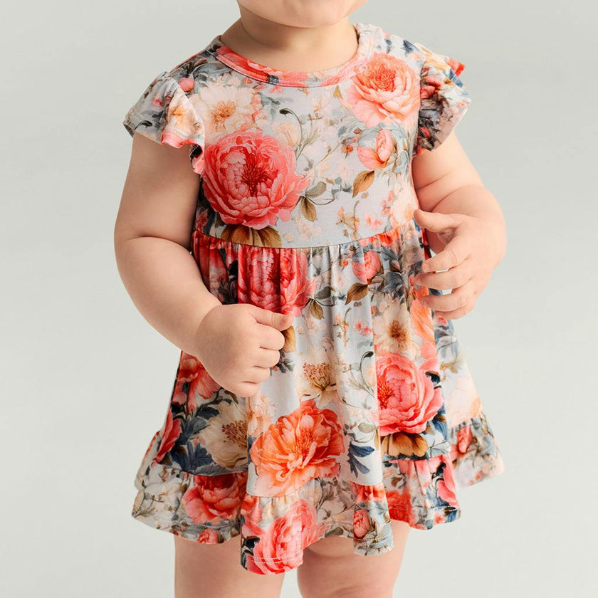 Mary Lou Ruffled Twirl Bodysuit Dress