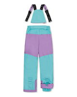 Two Piece Play Snowsuit Multicolored With A Diamond Pattern With Turquoise And Purple Pants
