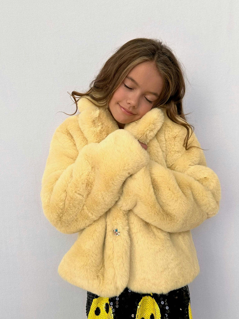 Little Miss Sunshine Faux Fur Jacket
