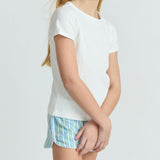 girls tamarin stripe french terry short