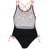 Textured Black Combo Swimsuit, Black