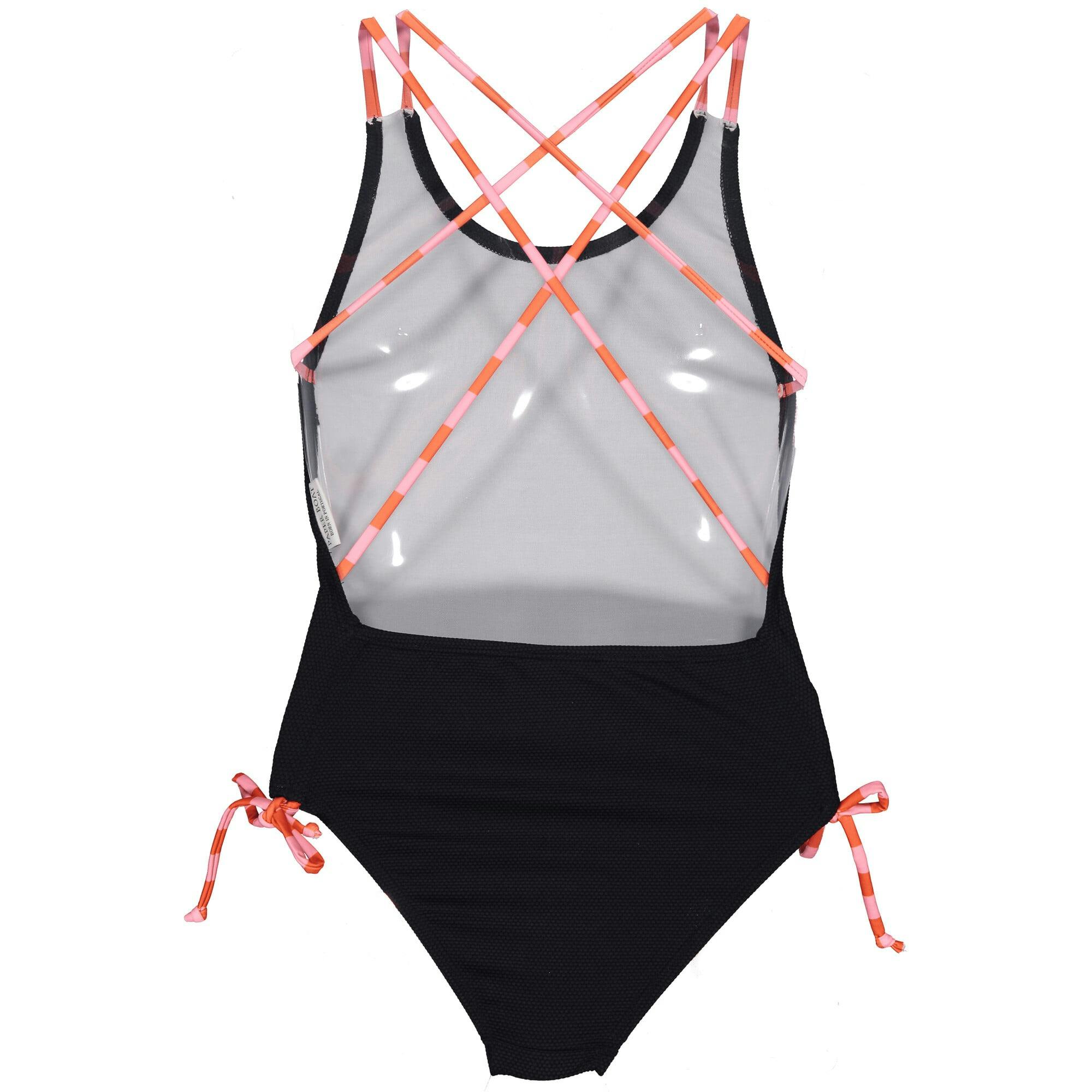 Textured Black Combo Swimsuit, Black