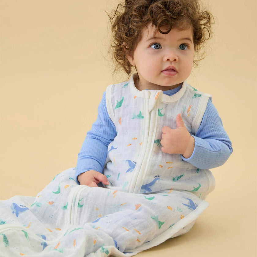 Ocean Dreams Muslin Front Opening Sleep Sack