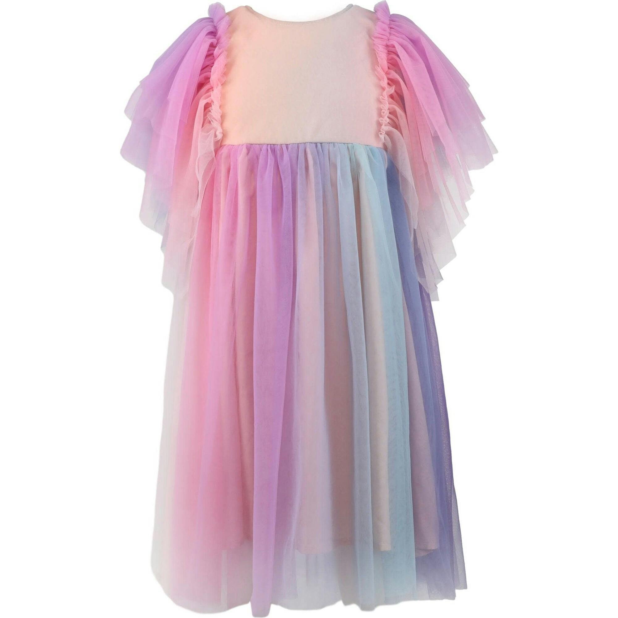 Cotton Candy Dream Flutter Sleeve Tulle Dress