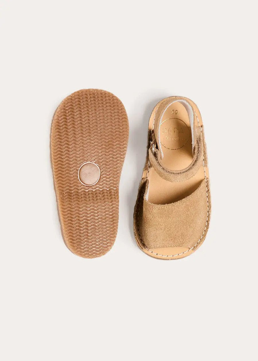 Open Toe Suede Sandals in Camel (21-30EU)