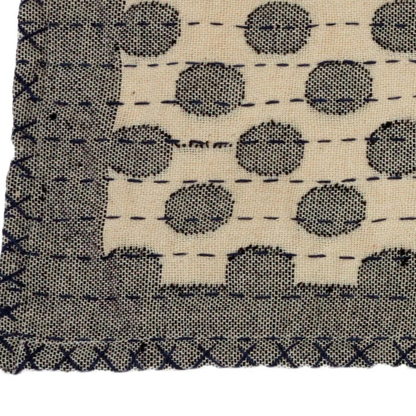 Artisan Hand Loomed Cotton Table Runner - Gray Dots - 18"x96" Arcadia Home