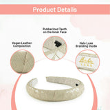 Halo Luxe Poppy Braided Woven Patent Headband - Sand