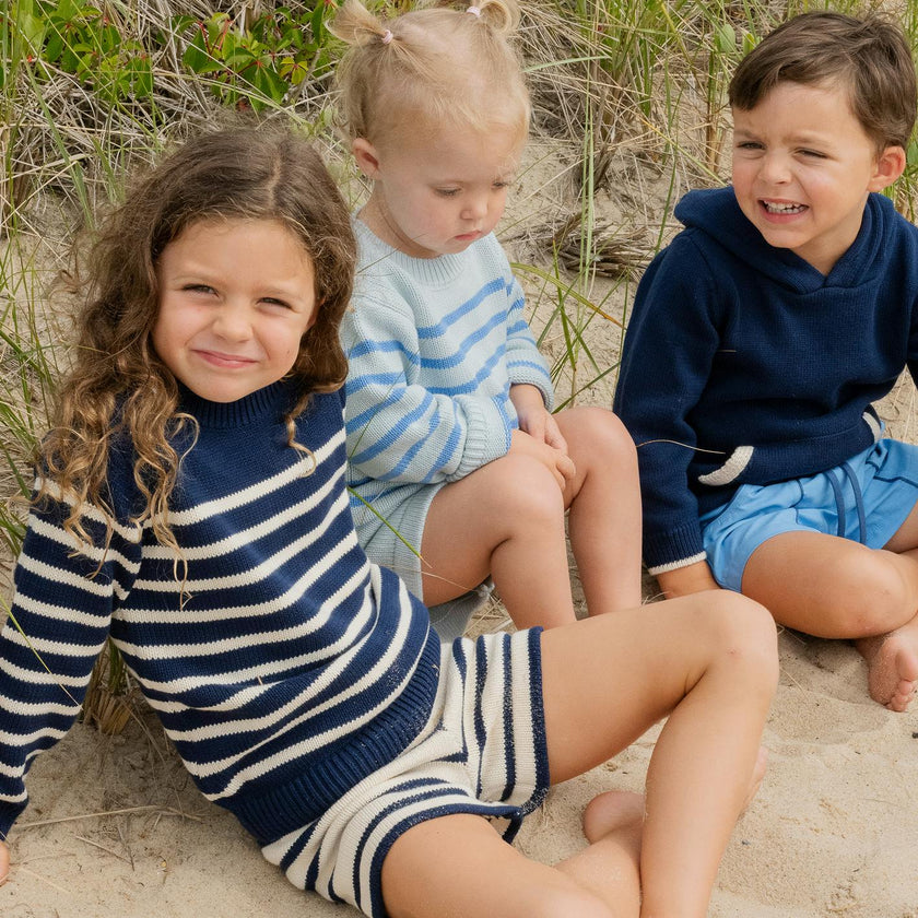Unisex Breton Stripe Knit Short