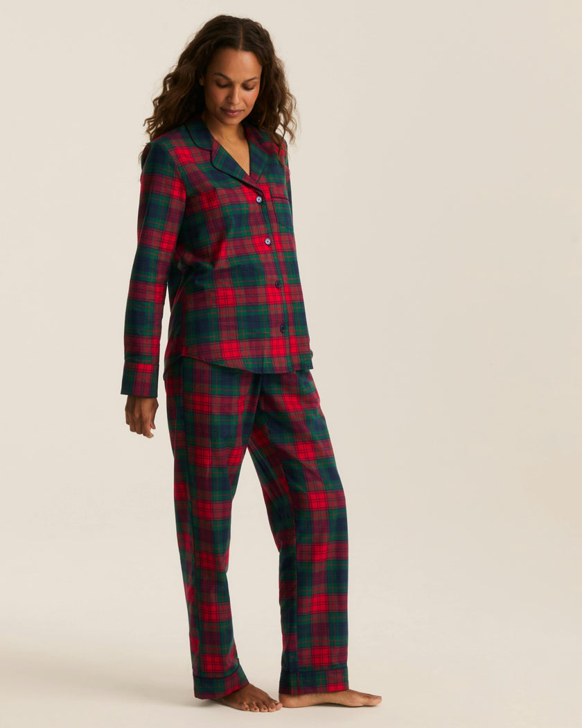 Women's Brushed Twill Pajama Set in St. James Tartan