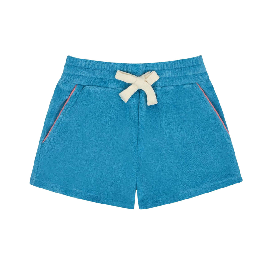 boys cerulean blue french terry short
