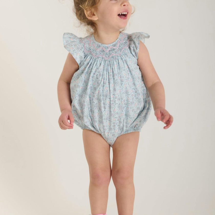 Hand-Smocked Baby Bubble - Wren