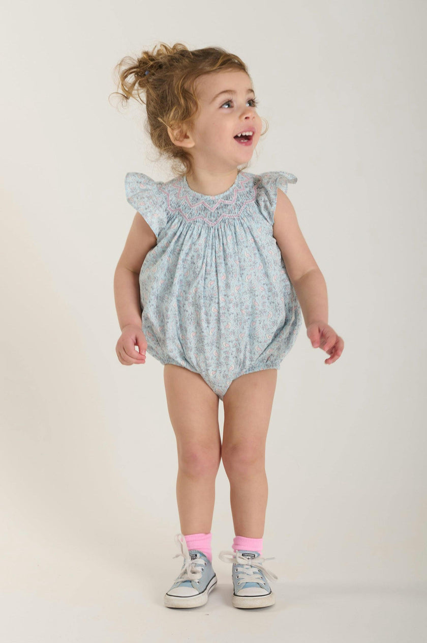 Hand-Smocked Baby Bubble - Wren