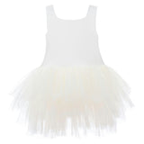 White Solid Tutu Dress