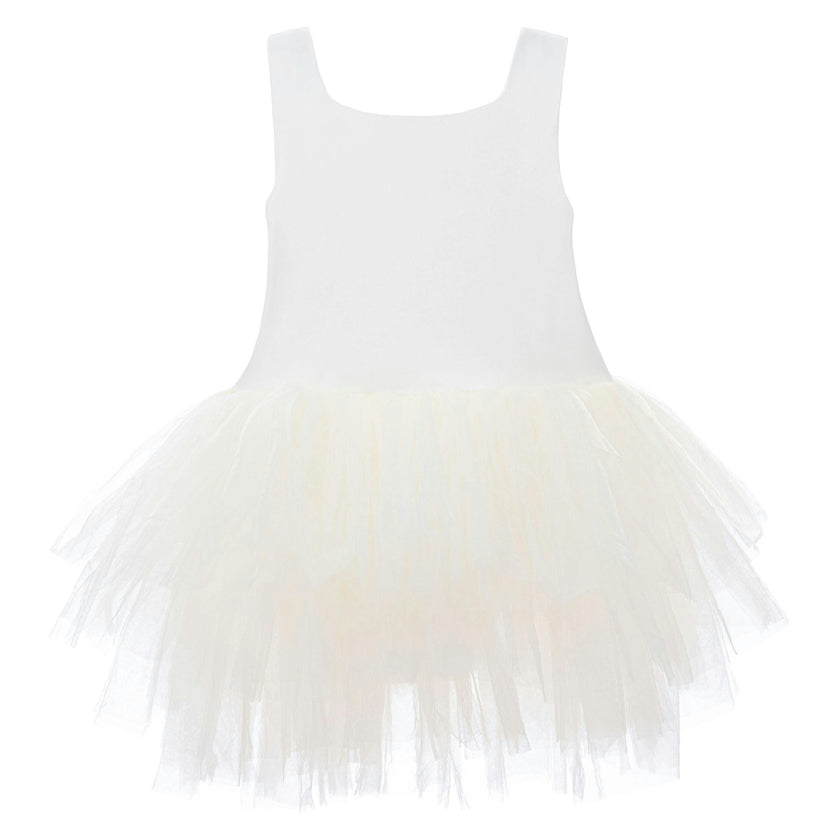White Solid Tutu Dress