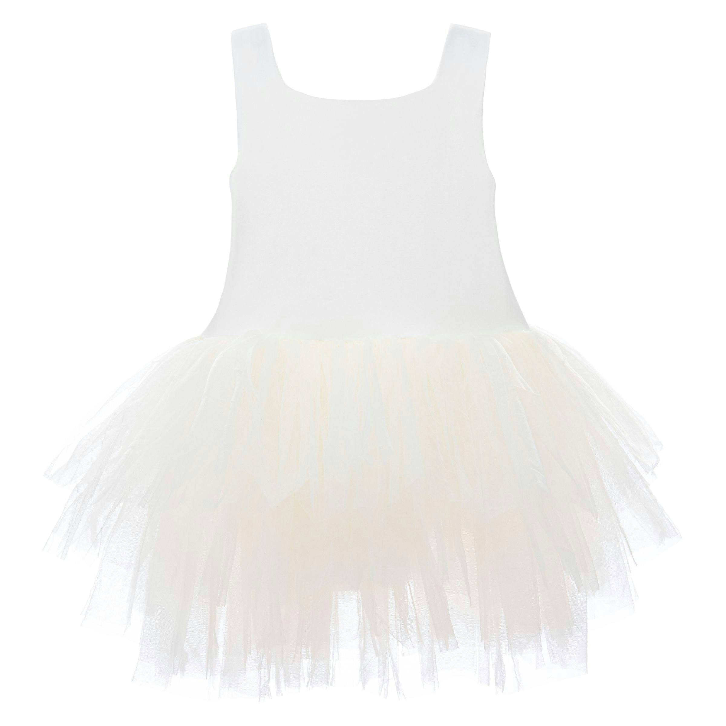 White Solid Tutu Dress