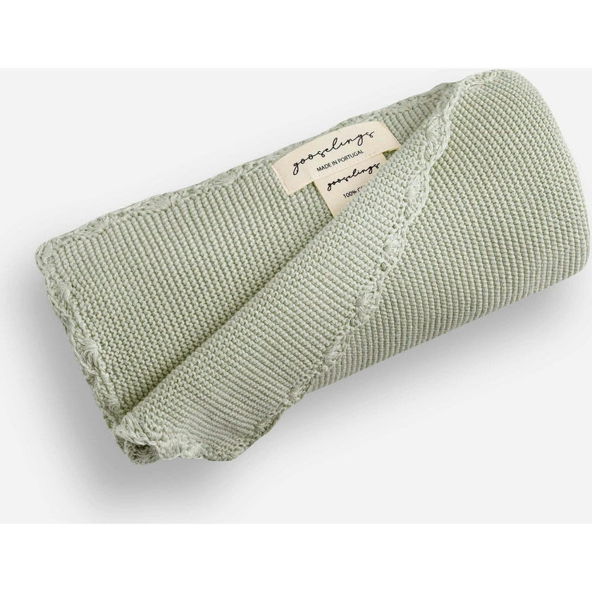Cotton Knit Blanket, Green