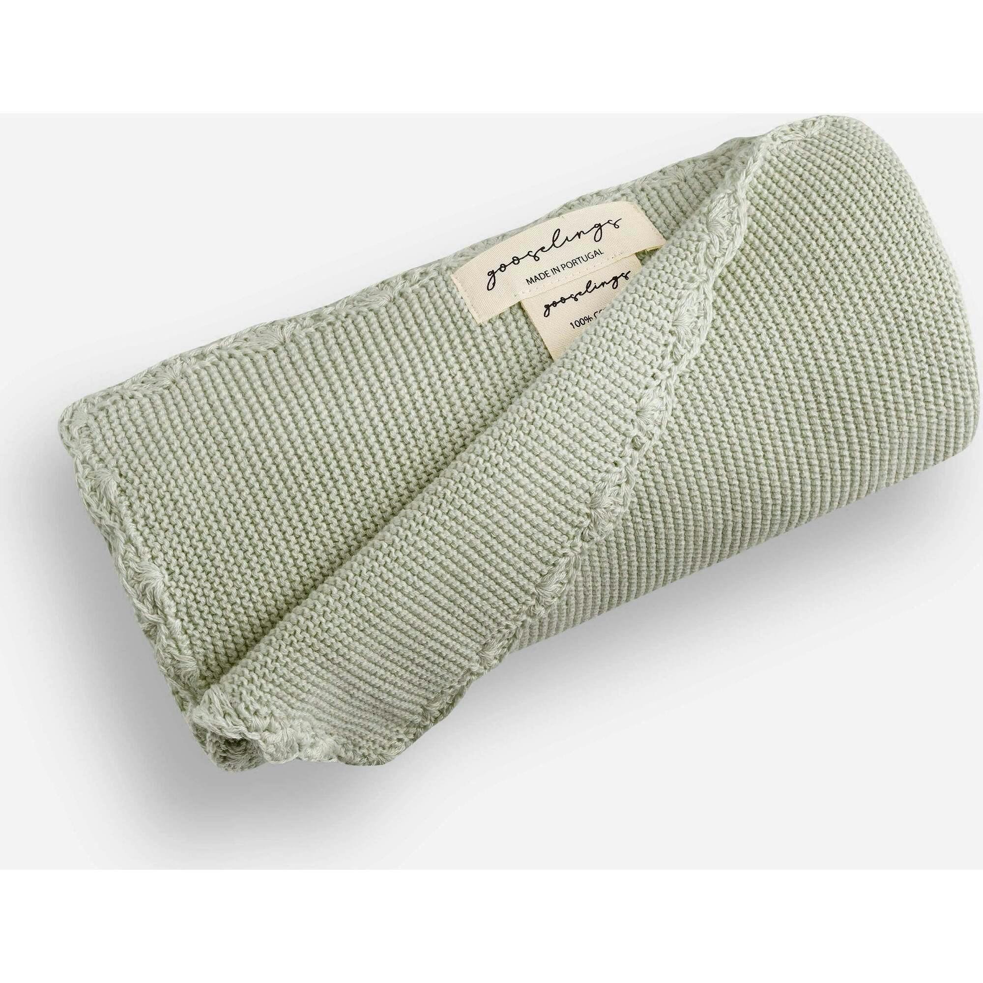 Cotton Knit Blanket, Green