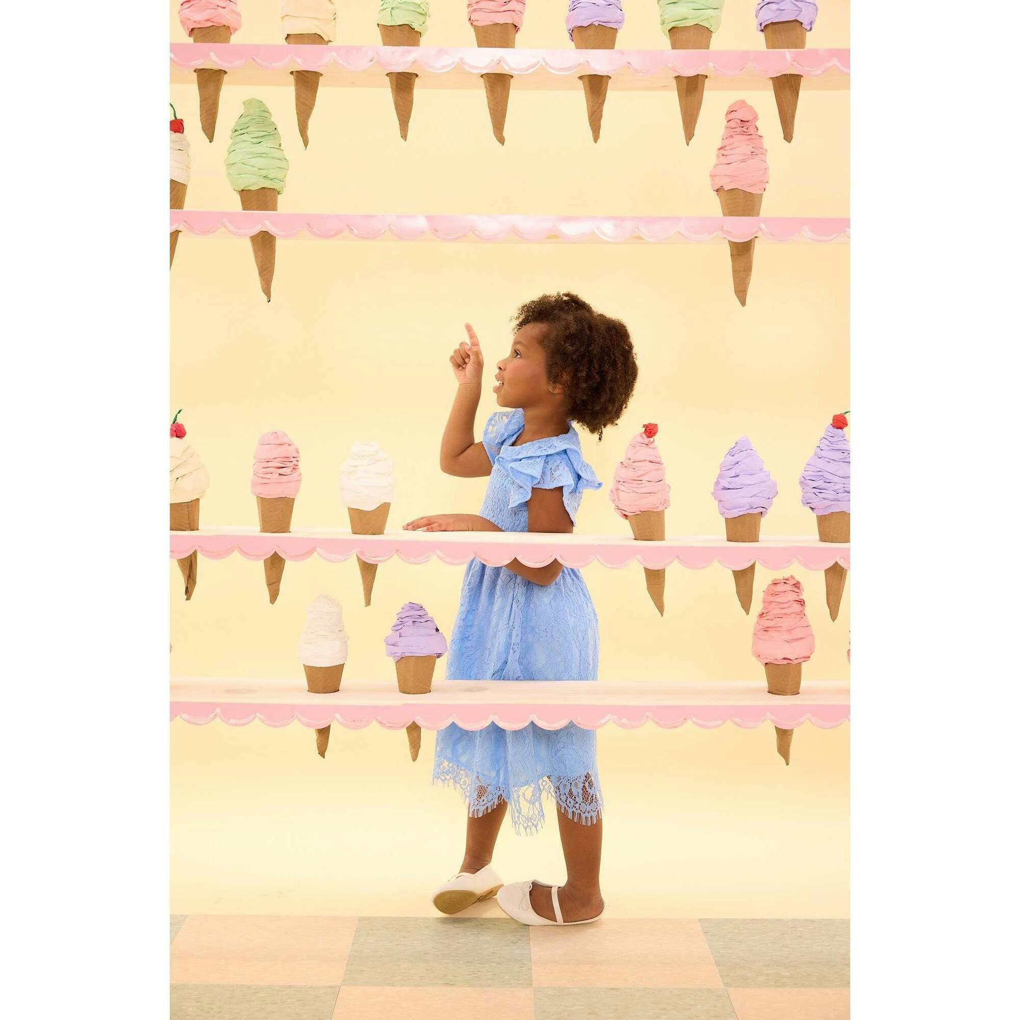 Mini Hattie Dress in Cornflower Blue Lace