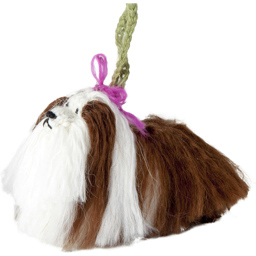 Shih Tzu Dog Hand Knit Christmas Ornament