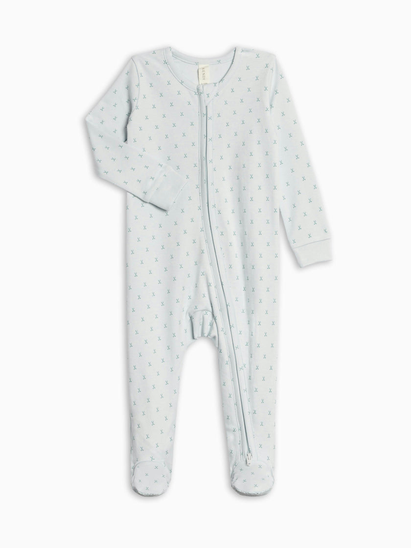 Peyton Zipper Sleeper - Tee Time / Powder + Laguna