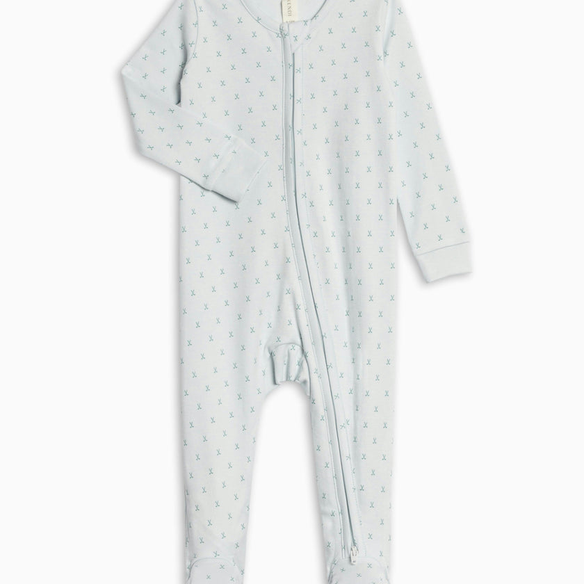 Peyton Zipper Sleeper - Tee Time / Powder + Laguna
