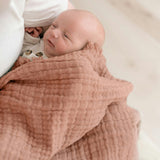 Multi-Layer Blush Ombre Muslin Cotton Baby Blanket