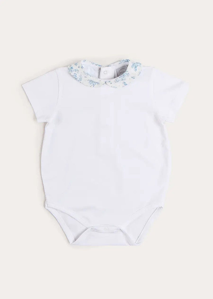 Audrey Toile Peter Pan Collar Bodysuit in Blue (1mth-2yrs)