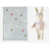 Ski Blanket and Riley Bunny Plush Toy Set