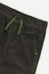 Stretch Corduroy Pants with Cargo Pocket Dark Grey