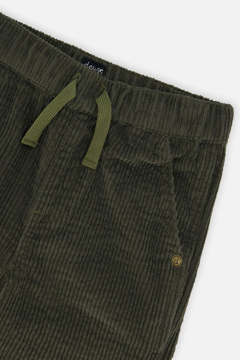 Baby Stretch Corduroy Pants with Cargo Pocket Dark Grey