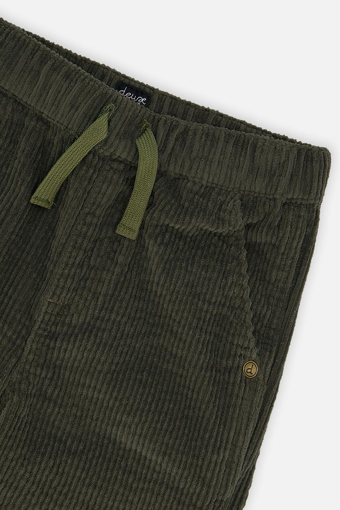 Baby Stretch Corduroy Pants with Cargo Pocket Dark Grey
