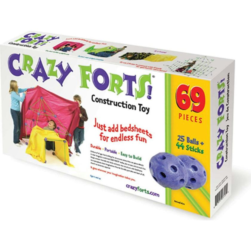 Crazy Forts! 69 Piece Buildable Indoor/Outdoor Play Fort Playset