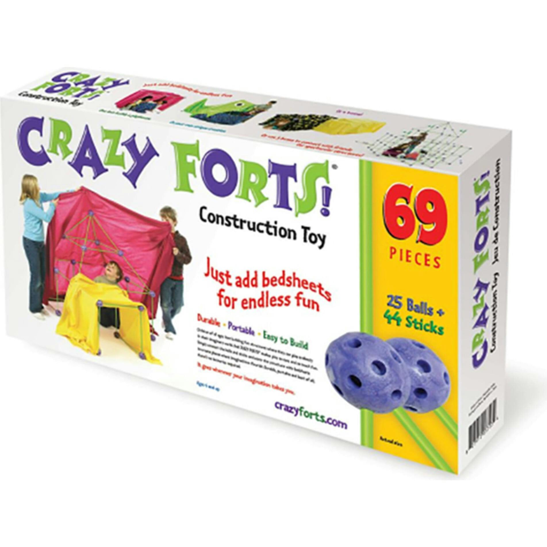 Crazy Forts! 69 Piece Buildable Indoor/Outdoor Play Fort Playset