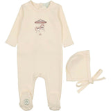 Prancing Footie & Hat Set Barely Pink