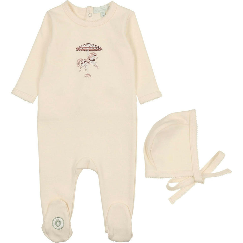 Prancing Footie & Hat Set Barely Pink