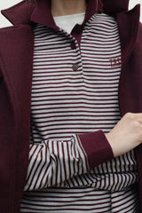Ona Woman Polo Winetesting Stripe