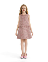 Pink Tweed Sequin Shift Dress