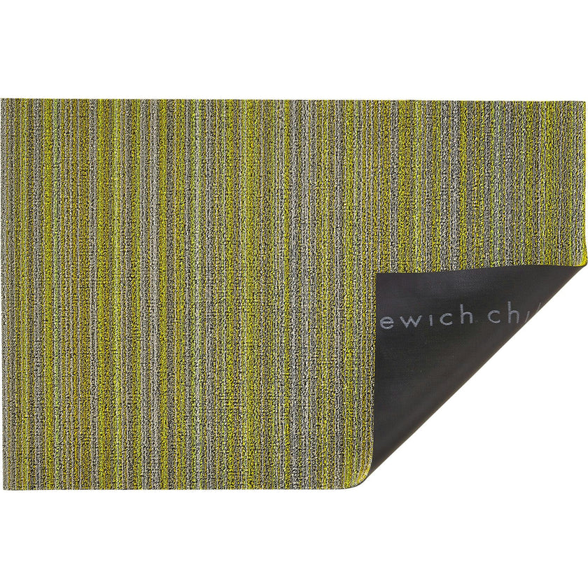 Skinny Stripe Shag Floor Mat, Citron
