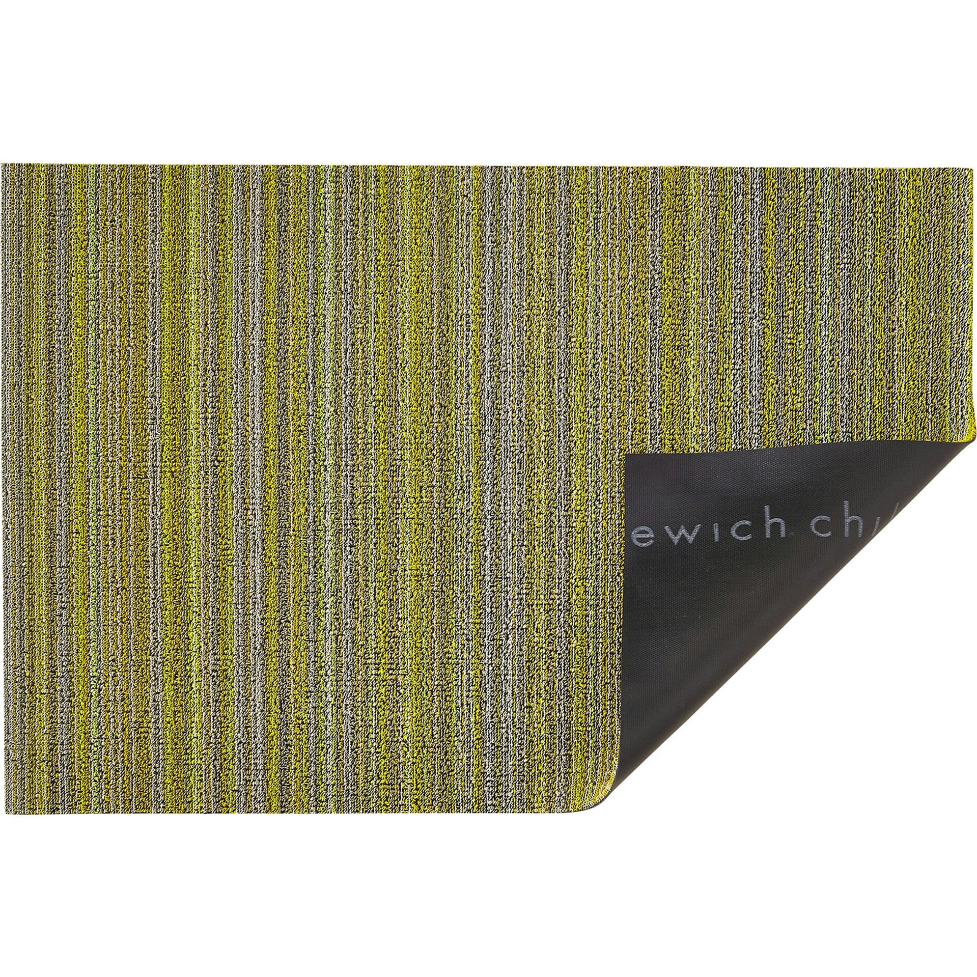 Skinny Stripe Shag Floor Mat, Green