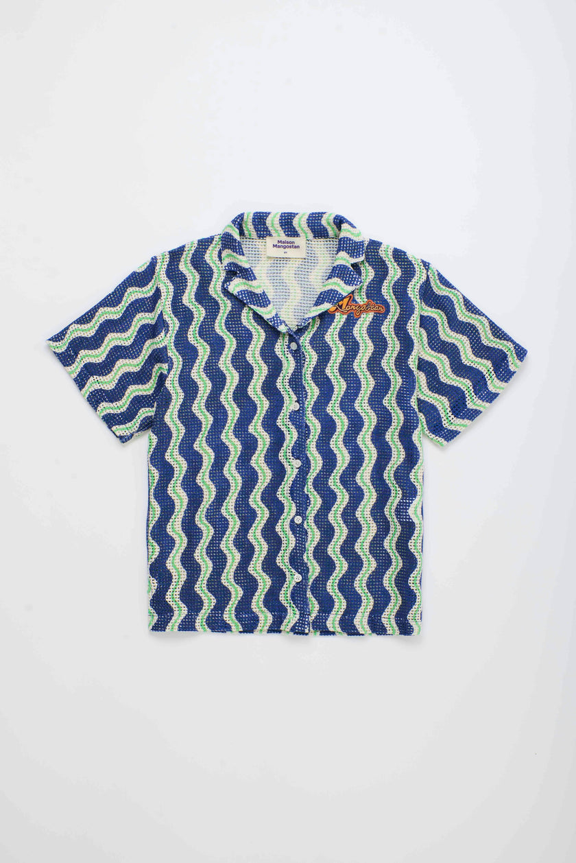 WAVY MESH SHIRT BLUE