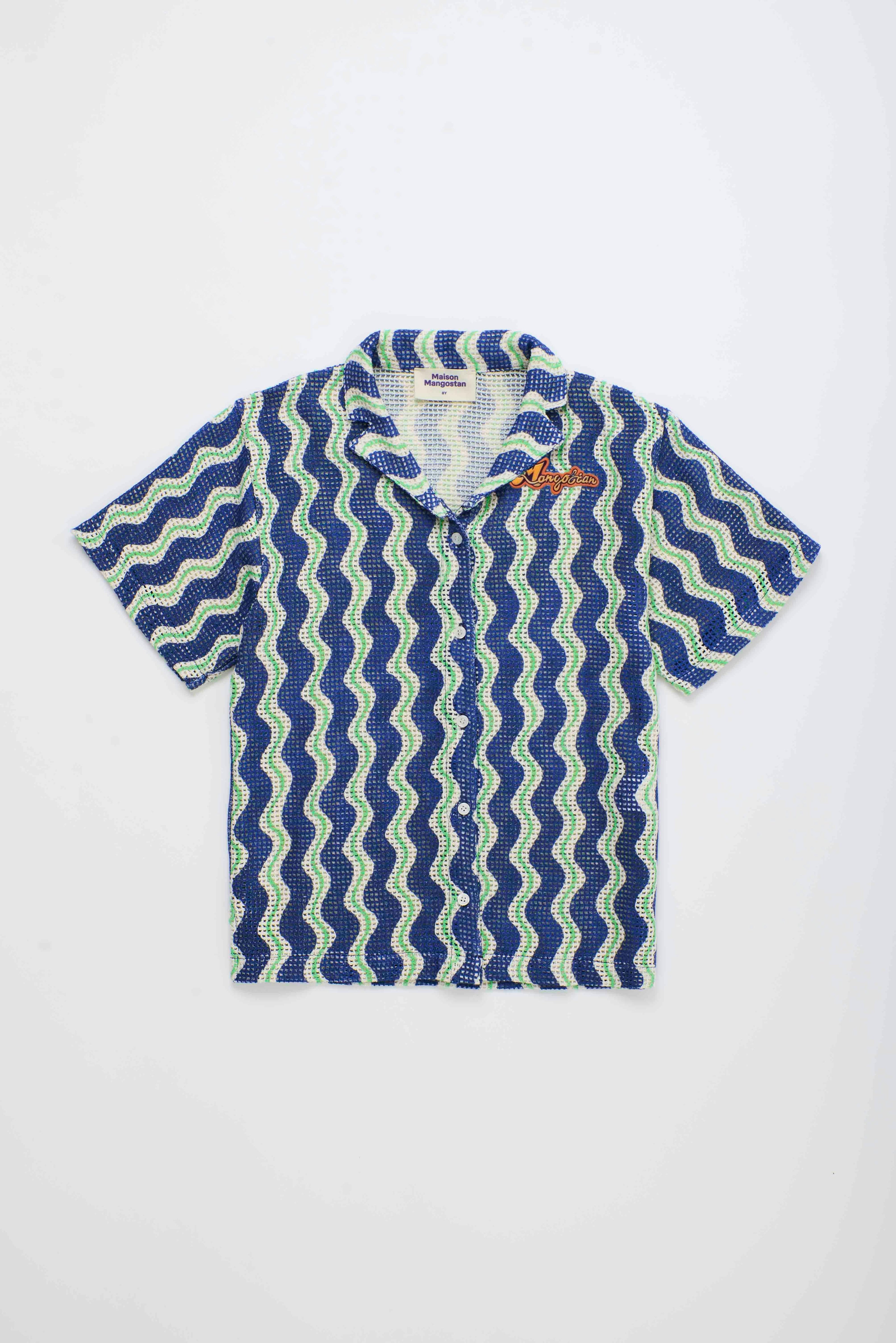 WAVY MESH SHIRT BLUE