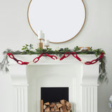 Hand Felted Wool Christmas Garland and Bunting - Loop Chain Red - 6' Arcadia Home