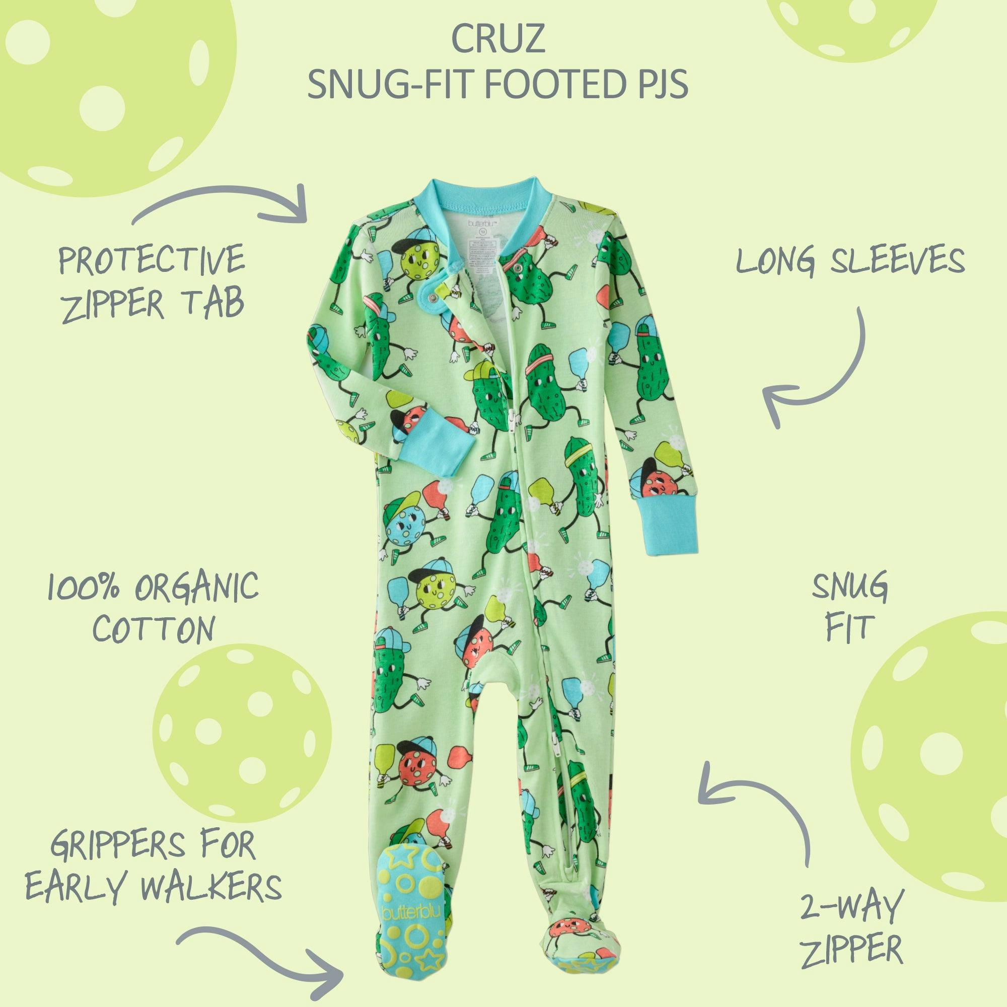 CRUZ Snug-fit Footed Baby Boys Pajamas