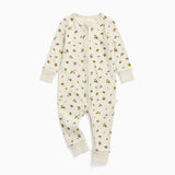 Woodland Leaves Ribbed Clever Zip Snug Fit Pajamas