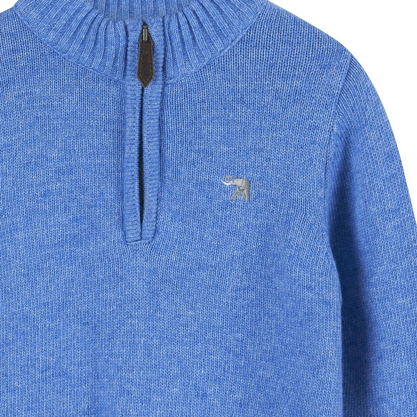 Calum Half-Zip Sweater in Sky Blue